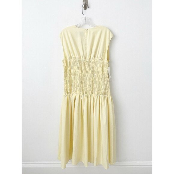 NWT Anthropologie Mare Mare Sleeveless Smocked Dress XL Yellow Maxi Vacation - Picture 6 of 8